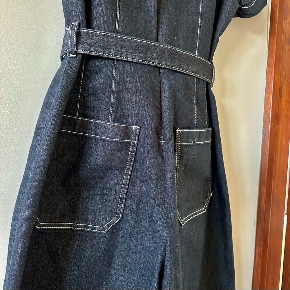 Maeve Wrapped Culotte Jumpsuit: Ponte Edition | Black | Size 6 | Anthropologie - Picture 8 of 16